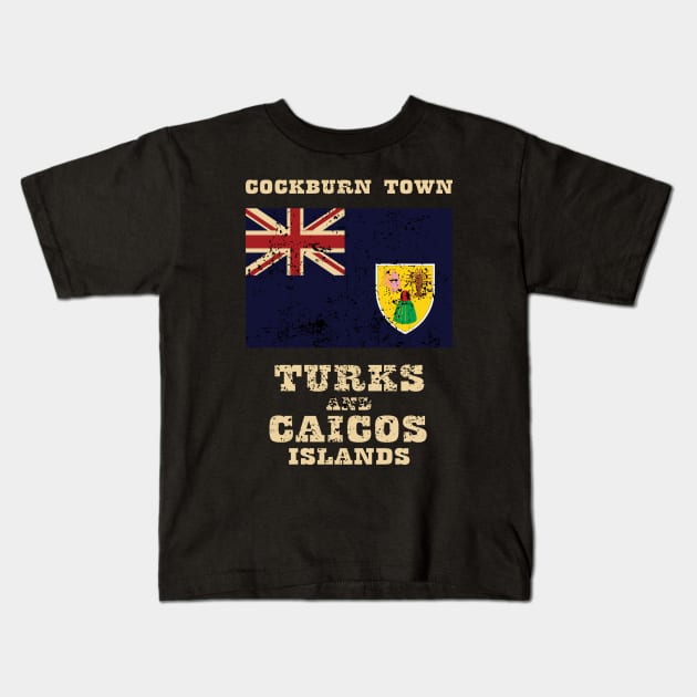 Flag of Turks and Caicos Islands Kids T-Shirt by KewaleeTee